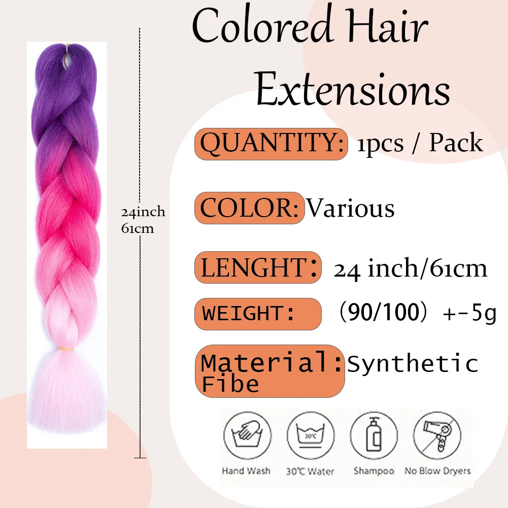 DIY Jumbo Braiding Hair Extensions 24 Inches