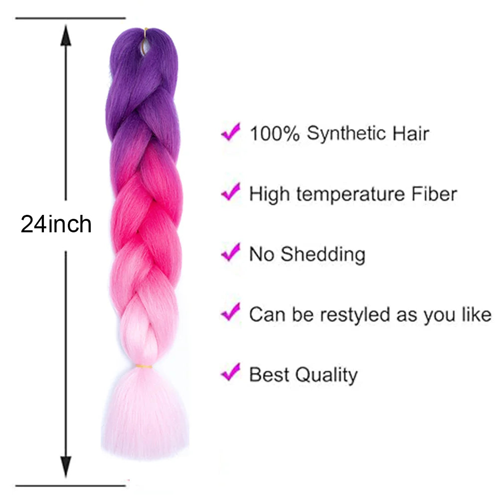 DIY Jumbo Braiding Hair Extensions 24 Inches